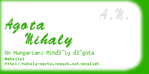 agota mihaly business card